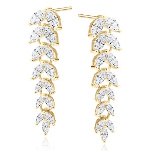 Cercei argint placati cu aur galben cu pietre DiAmanti Z2156EG_W-DIA (Argint 925‰ 5,5 g.)